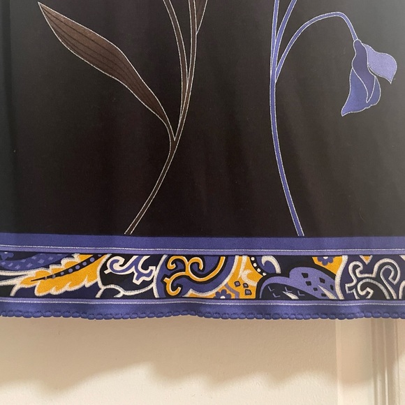 Like new Elie Tahari black floral pattern minidress w/kimono style sleev… - Picture 5 of 12